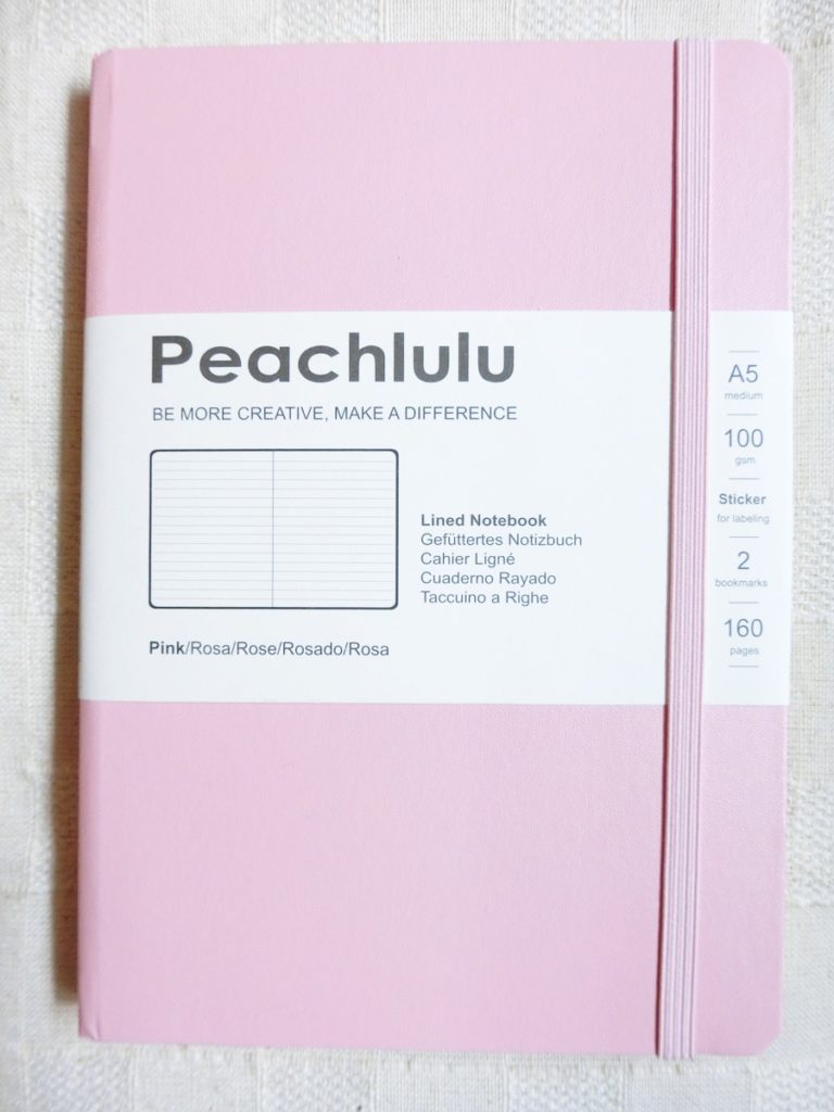 Peachlulu A5ノートブック クラシック ハードカバー ジャーナル 横罫 6mm ピンク